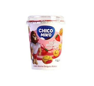 Chico Miko Gevulde Biscuits Aardbei 125 Gram