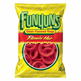 Funyuns Chips Onion Rings Flamin hot 163 Gram