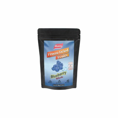 Muklo Freeze Dried Fruits BlueBerry (BlauweBes) Whole 50 Gram (Gevriesdroogd Fruit) 